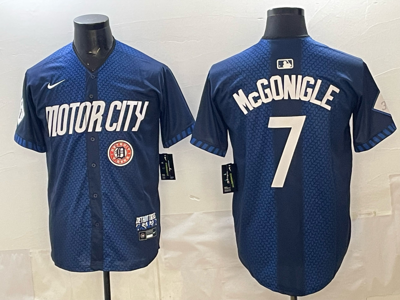 Men Detroit Tigers #7 McGonigle blue Game Nike MLB Jersey 04020015->detroit tigers->MLB Jersey